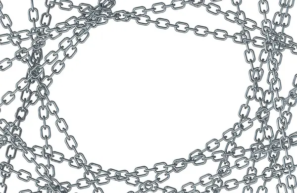 Beyaz zemin ile demir zincirler