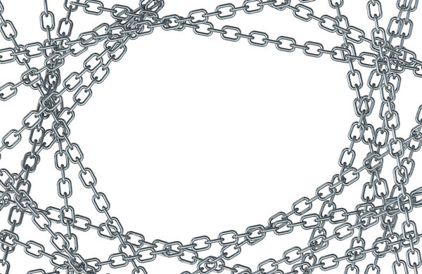 железные цепи на белом фоне