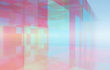 3B rengarenk soyut arkaplan oluşturma