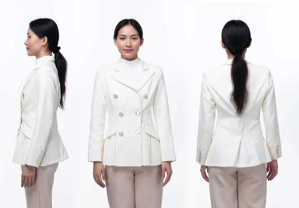 Metade Corpo 20S Mulher Asiática Usar Formal Negócio Blazer Terno — Fotografia de Stock