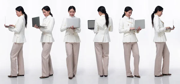Die Asiatinnen Der 20Er Jahre Tragen Formelle Business Blazer Anzughosen — Stockfoto