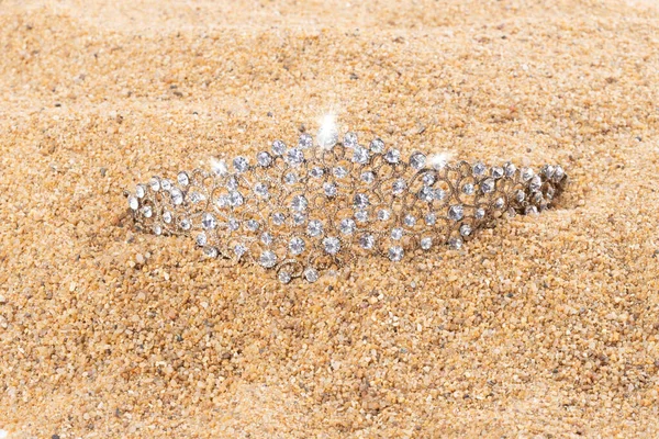Miss Pageant Beauty Contest 다이아몬드 지방의 아름다운 모래찾기 스튜디오 — 스톡 사진