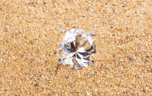 Big Carat Diamante Joyería Piedras Preciosas Playa Arena Tropical Island — Foto de Stock