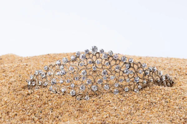 Diamond Crown Princess Miss Pageant Beauty Contest Put Sand Beach — стокове фото