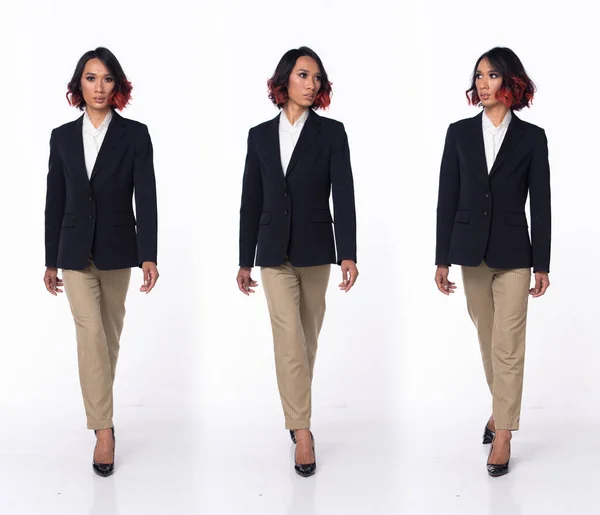 Demi Corps 20S Asiatique Femme Porter Formelle Business Robe Blazer — Photo