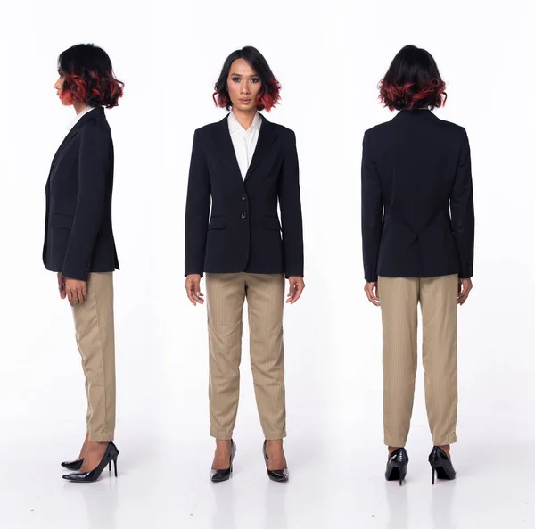 Comprimento Total 20S Asian Woman Usar Formal Business Vestido Blazer — Fotografia de Stock