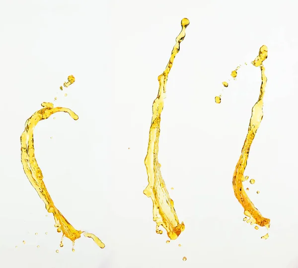 Laranja Suco Limão Óleo Lubrificante Respingo Ouro Líquido Gotas Bebida — Fotografia de Stock