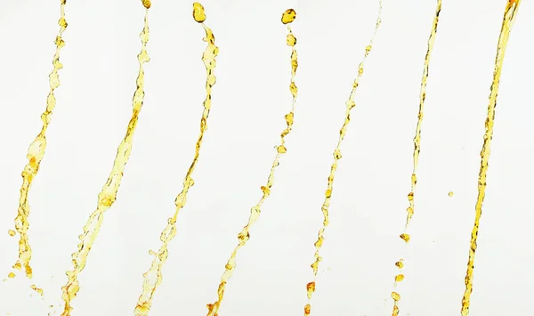 Sinaasappel Citroensap Olie Smeermiddel Splash Vloeibare Goudgele Drank Druppels Vruchtwater — Stockfoto