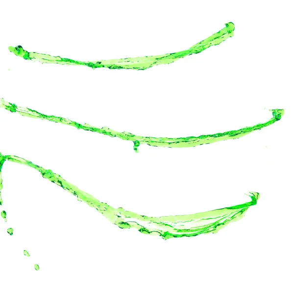 Зеленый Сок Природы Выплескивается Воздух Вода Зеленый Лист Льется Неба — стоковое фото