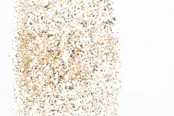 Grote Zand Vliegende Explosie Gouden Korrel Golf Ontploft Een Abstracte — Stockfoto