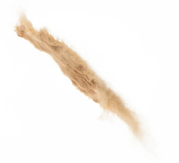 Esplosione Volante Sabbia Fine Piccole Dimensioni Onda Grano Dorato Esplodere — Foto Stock