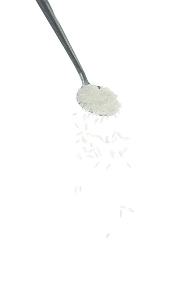 Japanischer Reis Fällt Weiße Kornrispen Ergießen Sich Abstrakte Wolkenfliege Vom — Stockfoto