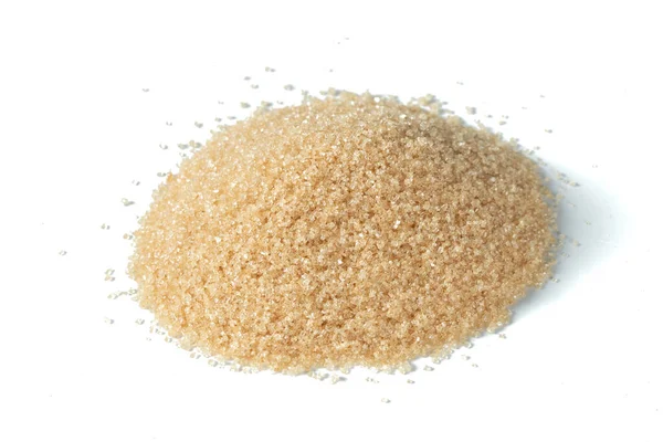 Pilha Conjunto Açúcar Mascavo Açúcar Grão Cristal Derramando Para Baixo — Fotografia de Stock