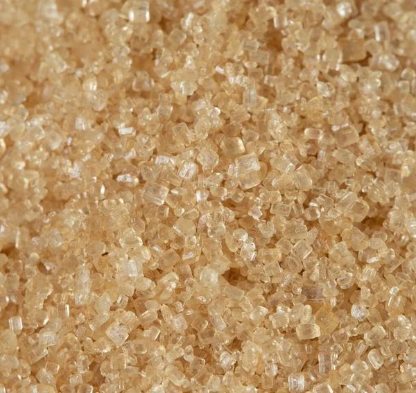 Macro Close Texture Brown Sugar Crystal Grain Sugar Beautiful Complete — Stock Photo, Image