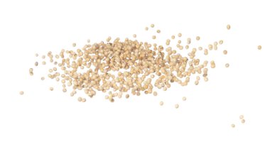 Soya fasulyesi patlaması, sarı fasulye soyut bulut sineği patlaması. Havaya bezelye tohumu serpilmesi, yiyecek nesnesi tasarımı. Seçici odak dondurma görüntüsü beyaz arkaplan izole