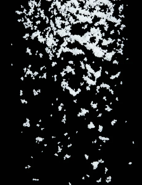 Explosão Voo Sal Sais Grão Branco Cristal Explodem Mosca Nuvem — Fotografia de Stock
