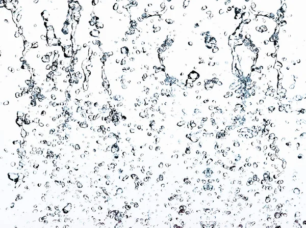 Shape form droplet of Water splashes into drop water line tube attack fluttering in air and stop motion freeze shot. Splash Water for texture graphic resource elements, White background isolated