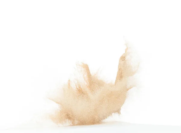 Piccole Dimensioni Esplosione Volante Sabbia Onda Grano Dorato Esplodere Nuvole — Foto Stock