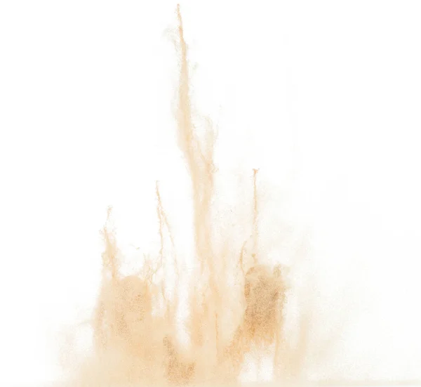 Pequena Explosão Voo Areia Tamanho Fino Onda Grão Dourado Explode — Fotografia de Stock