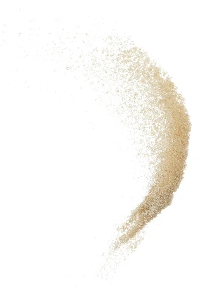 Brown Sugar Vliegende Explosie Bruine Graan Suiker Exploderen Abstracte Wolk — Stockfoto