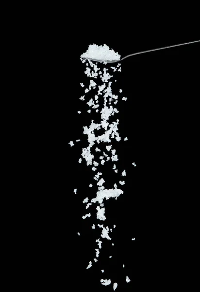 Salz Fällt Kristall Weiße Körner Erdnüsse Explodieren Abstrakte Wolkenfliege Aus — Stockfoto