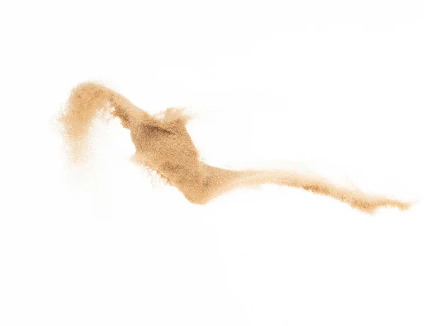 Kleine Formaat Fijne Zand Vliegende Explosie Gouden Korrel Golf Exploderen — Stockfoto