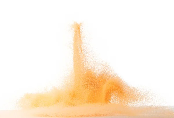 Liten Orange Sand Flygande Explosion Frukt Sand Spannmål Våg Explodera — Stockfoto
