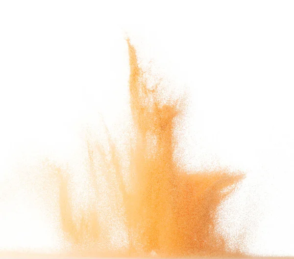 Liten Orange Sand Flygande Explosion Frukt Sand Spannmål Våg Explodera — Stockfoto