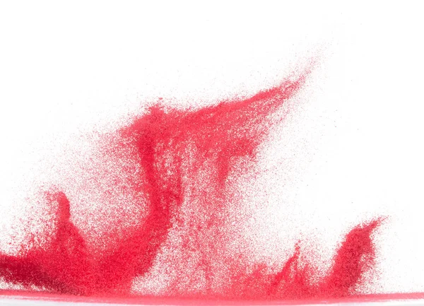 Explosão Voadora Areia Vermelha Tamanho Pequeno Ondas Grãos Areias Sanguíneas — Fotografia de Stock