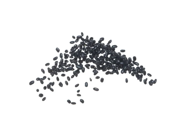 黑豆飞弹 黑豆飞弹抽象云雾 美丽完整的豌豆种子飞溅在空气中 食物物体的设计 选择性聚焦冻结拍摄白色背景隔离 — 图库照片