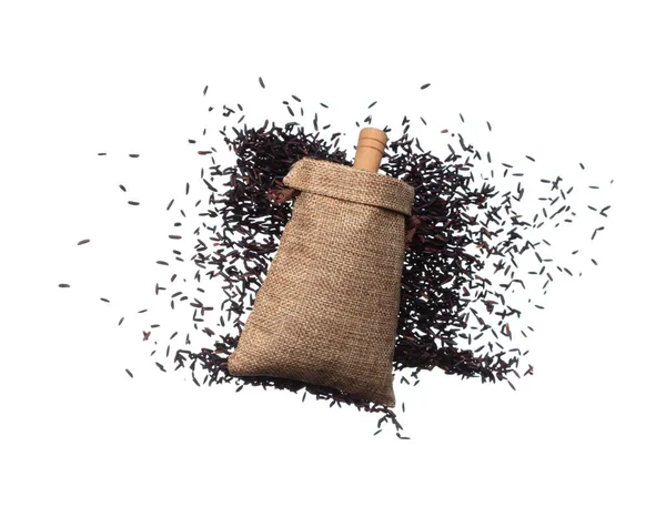 Riceberry Rice Explosion Flying Sack Bag Black Purple Berry Grain — Zdjęcie stockowe