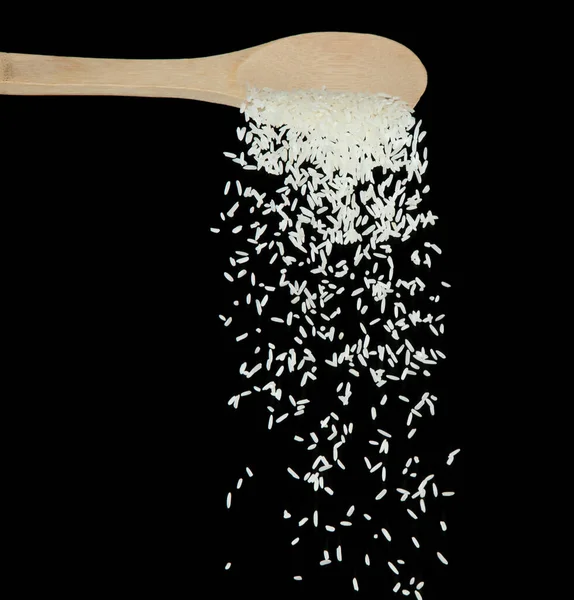 Японский Рис Падает Белые Зерновые Рисы Льются Вниз Абстрактные Облака — стоковое фото
