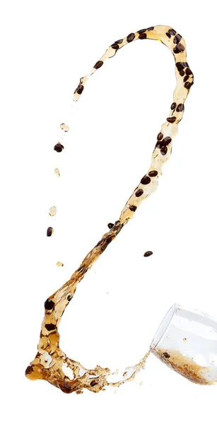 Coffee Drink Water Mix Bean Seed Fall Pouring Form Line —  Fotos de Stock