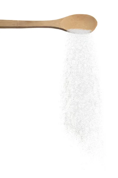 Pure Refined Sugar Table Spoon White Crystal Sugar Fall Line —  Fotos de Stock