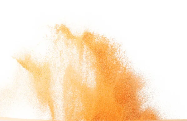 Маленький Размер Оранжевый Песок Летит Взрыв Фруктовые Пески Зерновые Волны — стоковое фото