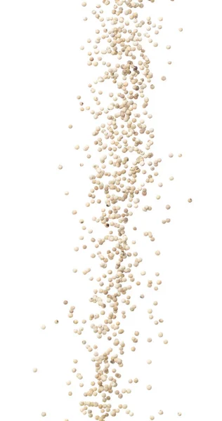 White Pepper Seeds Fall Pour Group White Pepper Float Explode — 图库照片