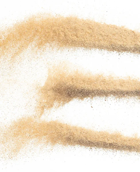 Sandflygende Eksplosjon Gylden Sandbølge Eksploderer Abstrakt Sand Sky Flyr Gul – stockfoto