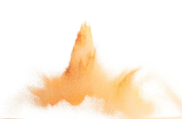 Küçük Boy Turuncu Kum Uçan Patlama Meyveli Kum Tanecikleri Patlar — Stok fotoğraf