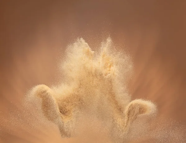 Небольшой Взрыв Песка Мелкого Размера Взрыв Золотой Зерновой Волны Абстрактная — стоковое фото