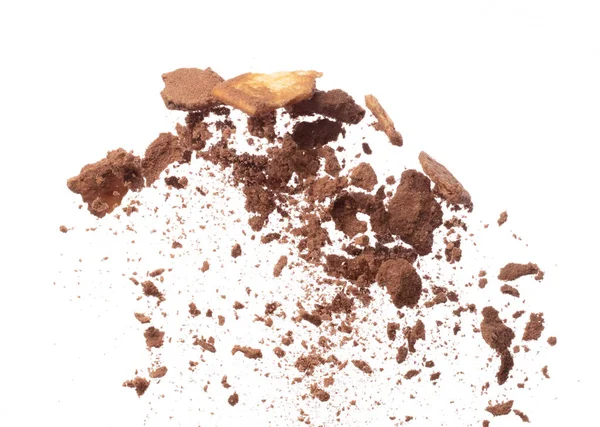 Kakao Tozu Havada Uçuşuyor Kurabiye Krakeri Kakao Tozu Patlaması Kakao — Stok fotoğraf