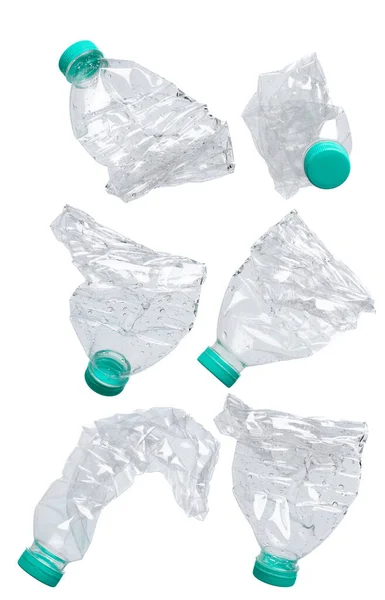 Garrafa Plástico Cair Voar Garrafa Plástico Animal Estimação Flutuante Explosão — Fotografia de Stock