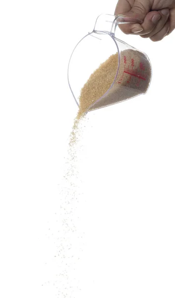 Brown Sugar Fall Brunt Spannmål Socker Häller Ner Abstrakt Moln — Stockfoto