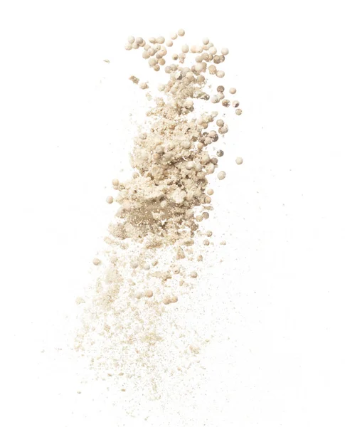 White Pepper Seeds Fly Explosion White Pepper Mix Powder Float — Stockfoto