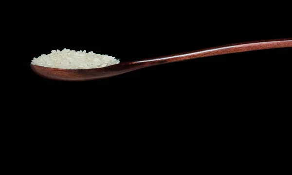 Japonský Rýžový Pád Bílé Obilné Rýže Stékající Lžíce Abstraktním Mraku — Stock fotografie