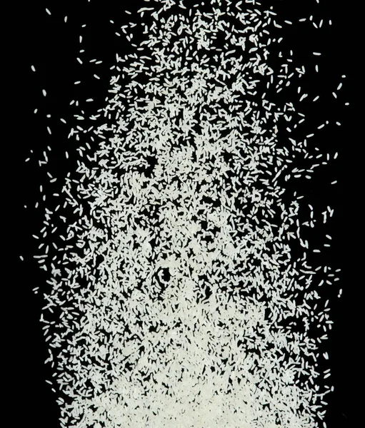 Japanse Rijst Vliegende Explosie Witte Korrel Rijken Exploderen Abstracte Wolk — Stockfoto