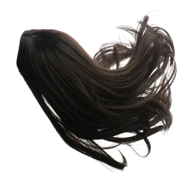 Μακριά Ίσια Περούκα Μαλλιά Στυλ Μύγα Πτώση Έκρηξη Μαύρη Γυναίκα — Φωτογραφία Αρχείου