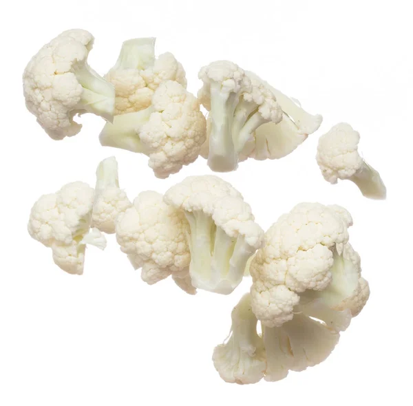 Cauliflower Fly Fall Mid Air Green Fresh Vegetable Cauliflower Cut — Fotografia de Stock