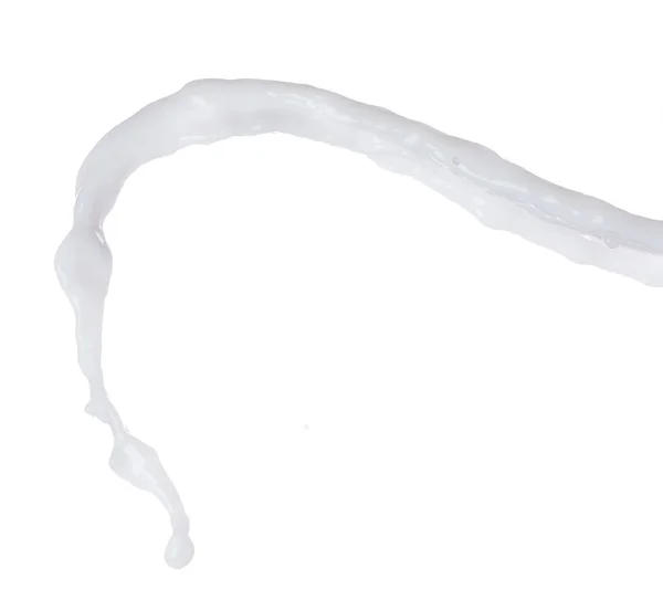 Melkyoghurt Wit Water Druppelvorm Vorm Vliegen Spatten Melk Lotion Giet — Stockfoto