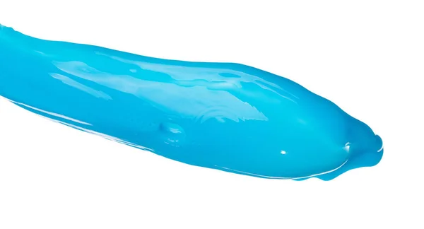 Blå Färg Vatten Spiller Stänk Form Form Blå Flytande Lotion — Stockfoto