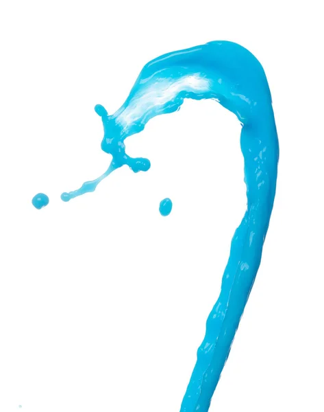 Niebieska Farba Woda Rozlać Plusk Formie Kształtu Niebieski Płyn Balsam — Zdjęcie stockowe